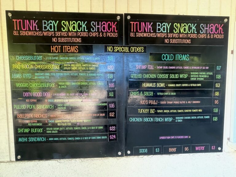 Beach Eats & Drinks Checking Out Trunk Bay