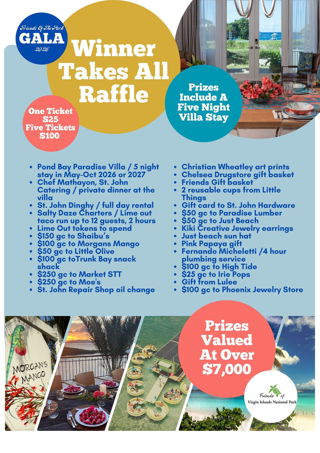 Explore Raffle Event Friends of VI National Park Gala, Raffle & Auction - ExploreSTJ.com
